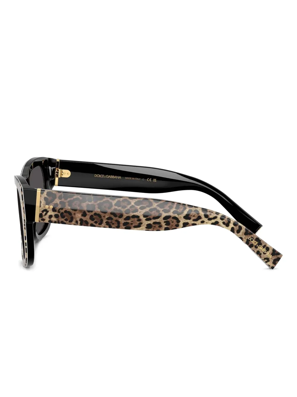 Dolce & Gabbana Eyewear DG4338 zonnebril met vierkant montuur en luipaardprint Zwart