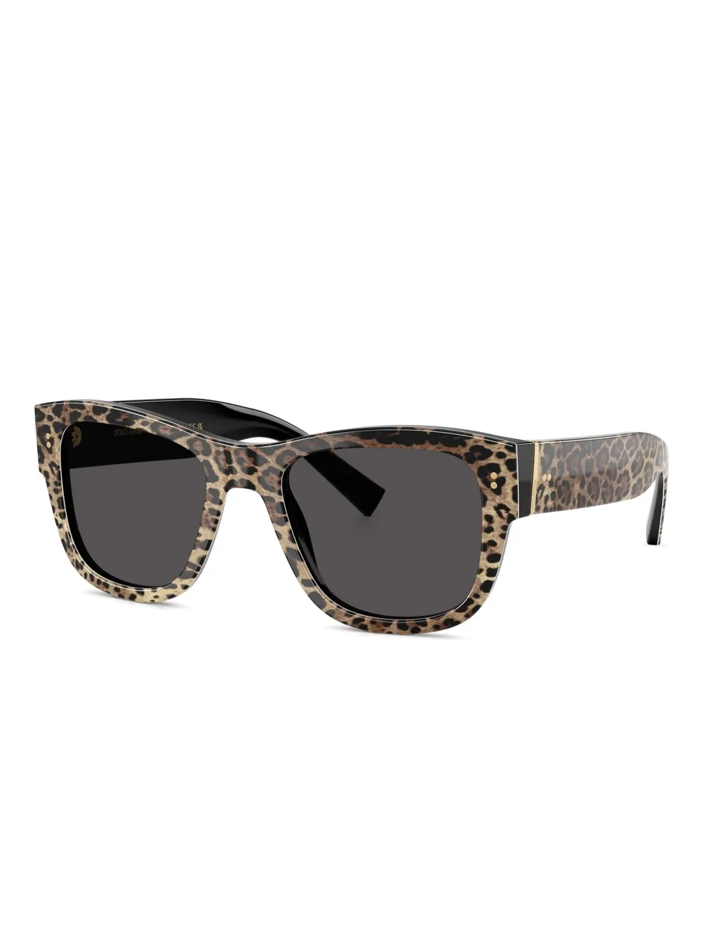 Dolce & Gabbana Eyewear DG4338 zonnebril met vierkant montuur en luipaardprint Zwart