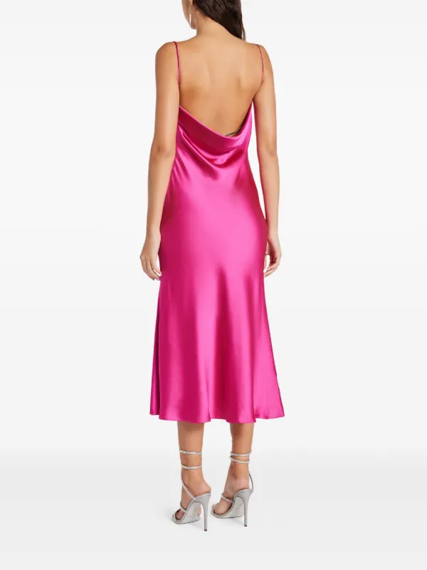 Monique Lhuillier Cowl Neck Slip Dress Pink FARFETCH IE