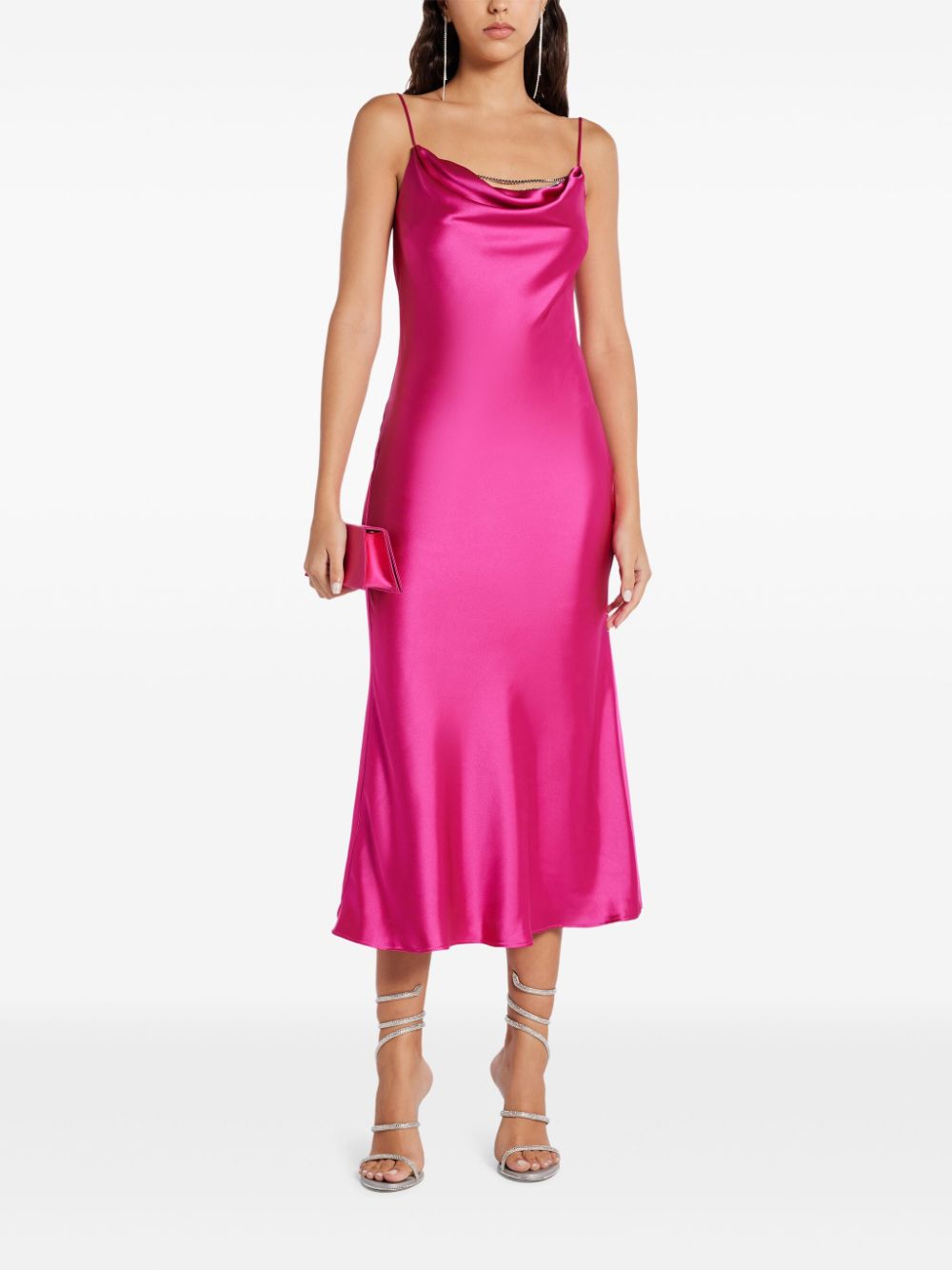 Monique Lhuillier cowl neck slip dress - Roze