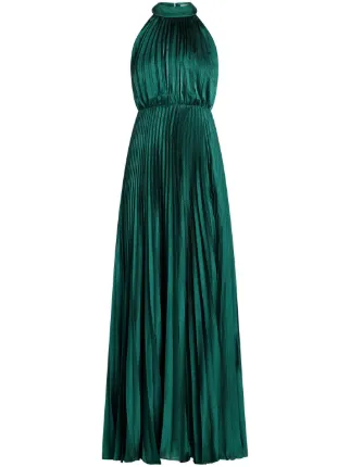 what color shoes with mint green dress Matilda Pleated Maxi Dress in Olive main image 1