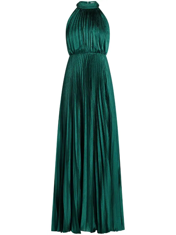 green emerald velvet dress ml Monique Lhuillier Women's Caroline Halter Gown - Pink - Size 6