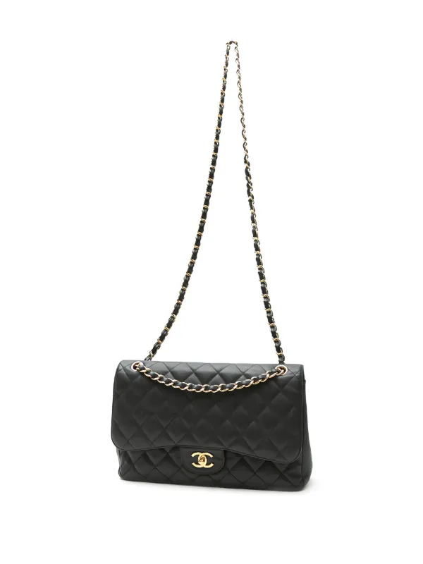 CHANEL Pre-Owned 2012 ダブル フラップ ショルダーバッグ | ブラック