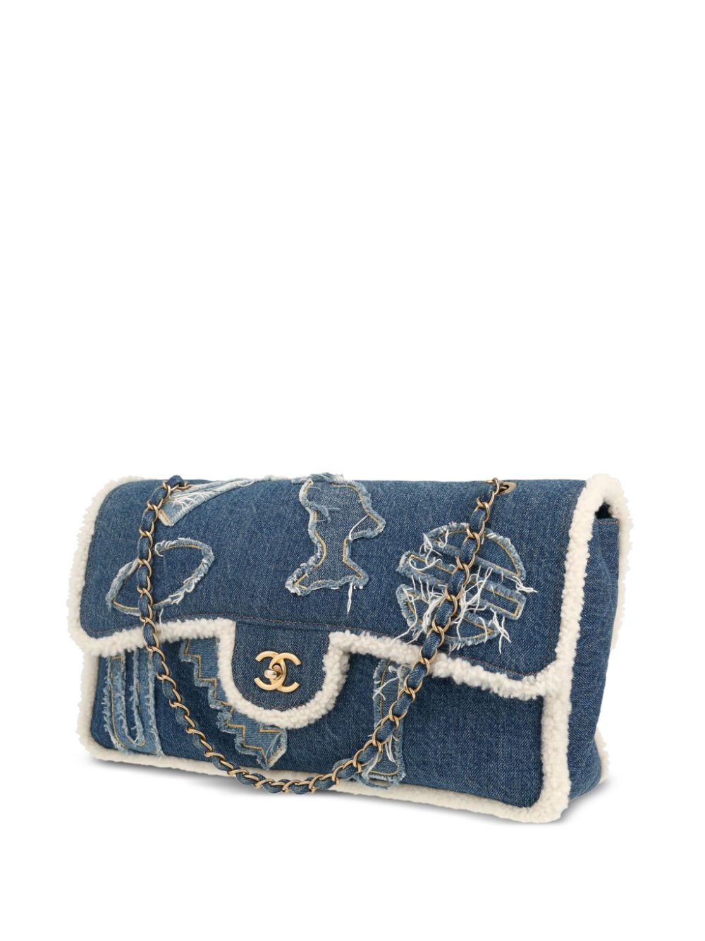 CHANEL 2020 Classic Flap denim shoulder bag Women