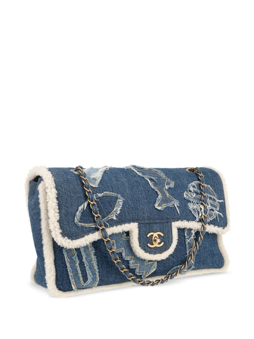 CHANEL 2020 Classic Flap denim shoulder bag Women