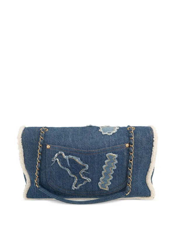 【非売品】NOTES DE VOYAGE CHANEL CHANEL Pre-Owned 2020 Classic Flap Denim Shoulder Bag | Blue