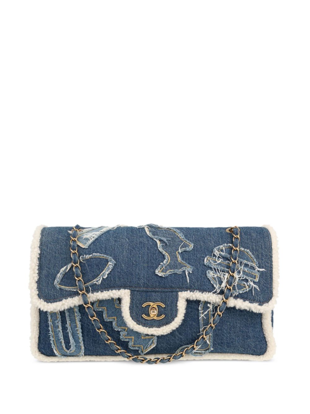 CHANEL 2020 Classic Flap denim shoulder bag Women