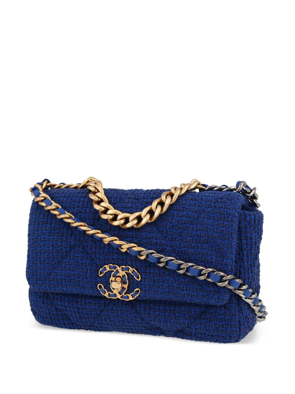 Pre-owned Chanel 2021 19 Shoulder Bag In Blue