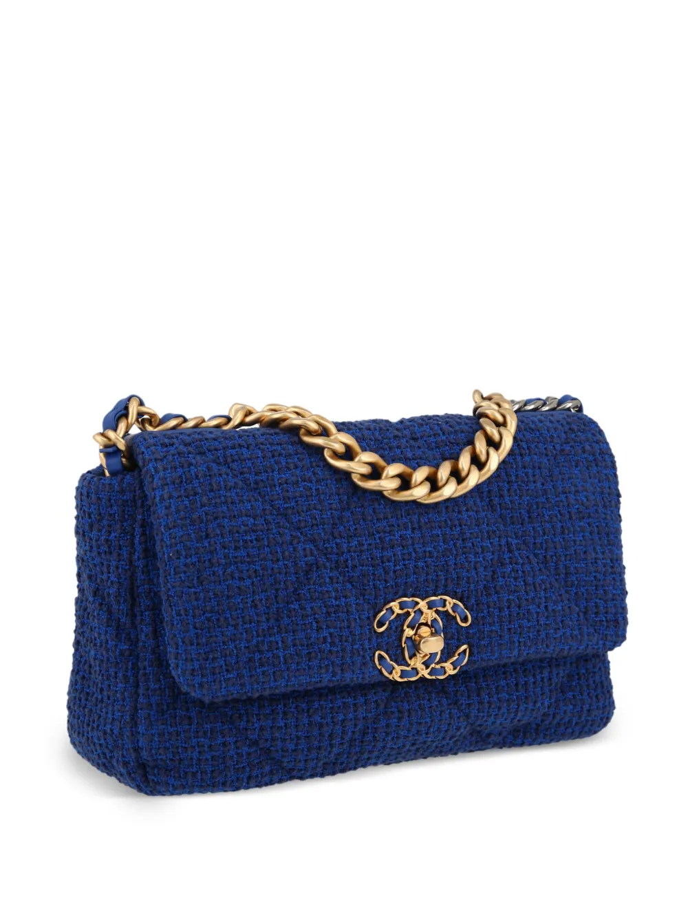 Pre-owned Chanel 2021 19 Shoulder Bag In Blue