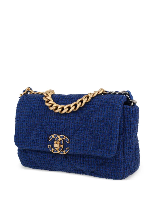 CHANEL Pre-Owned 2021 19 ショルダーバッグ | ブルー | FARFETCH JP