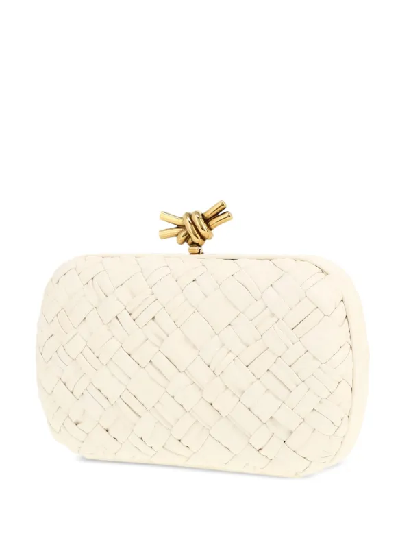 Bottega Veneta Pre Owned Knot clutch bag women Leather One Size White