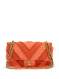 CHANEL Pre-Owned 2017 Chevron Patchwork Flap shoulder bag - Orange