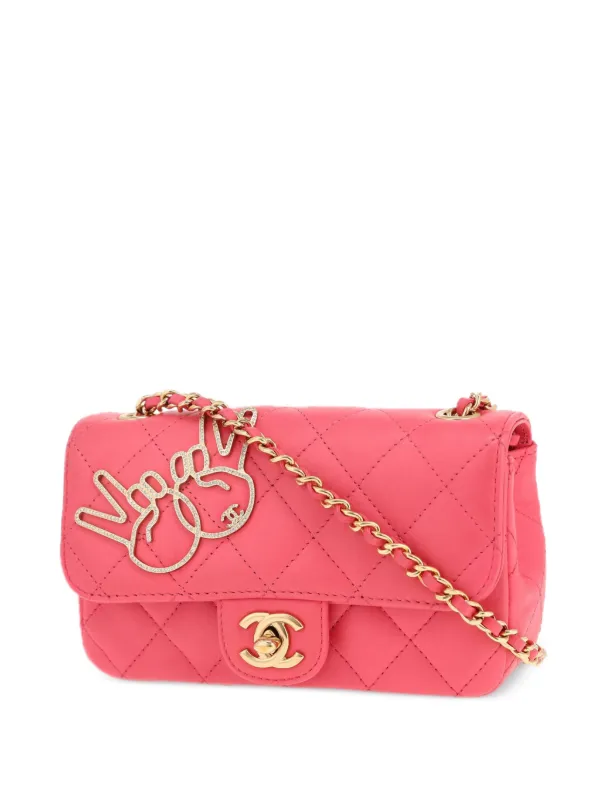 CHANEL Pre-Owned 2017 V For Victory フラップ ミニショルダーバッグ