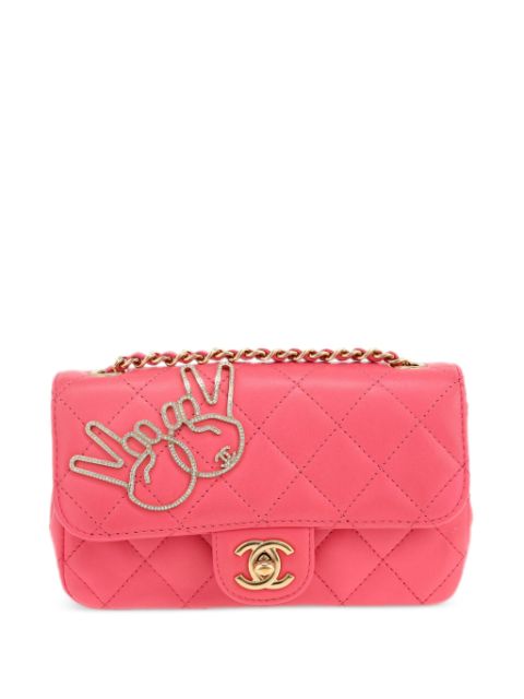 CHANEL 2017 mini V For Victory Flap shoulder bag Women