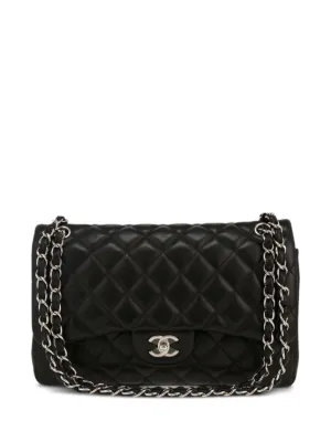 CHANEL Pre-Owned 2014 Jumbo Double Flap Shoulder Bag | Black