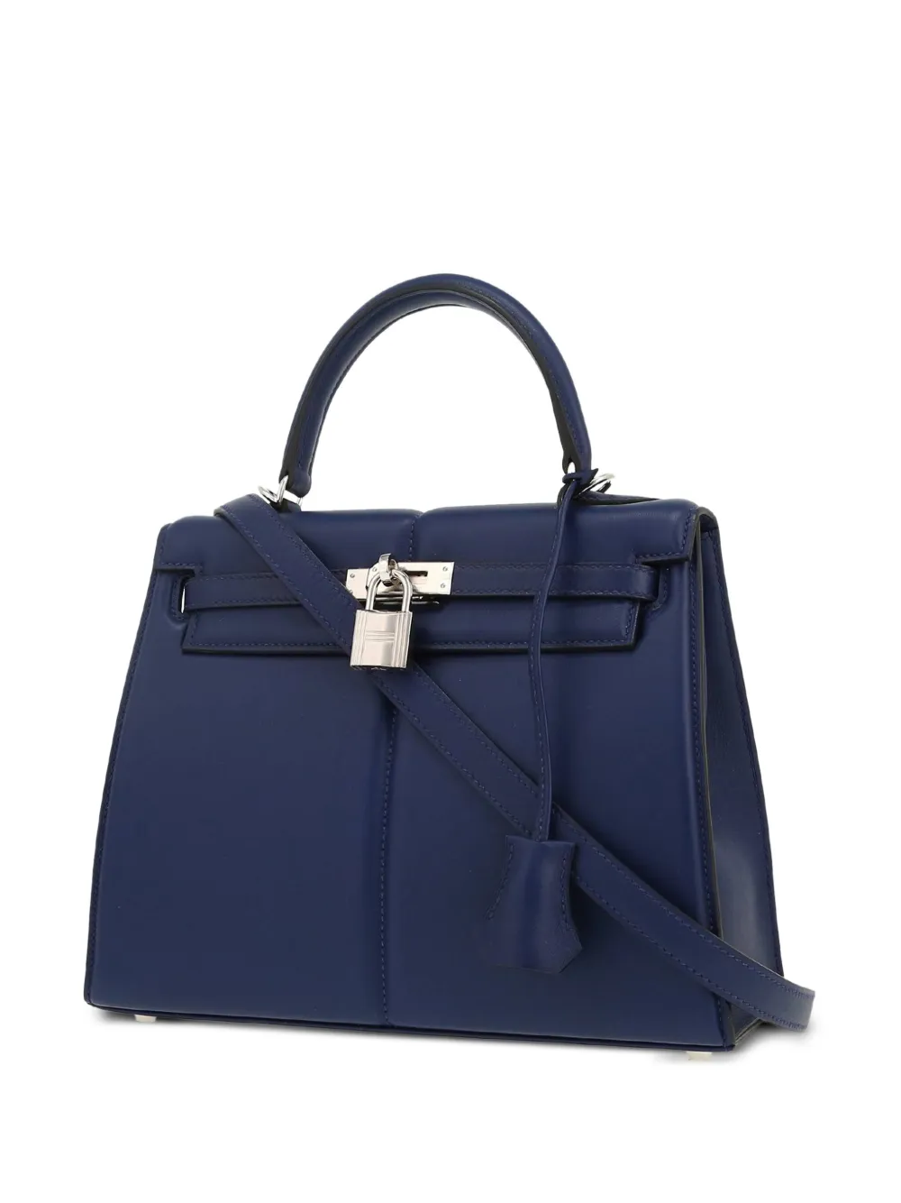 Pre-owned Hermes 2021 Kelly 25 Two-way Handbag In Blue