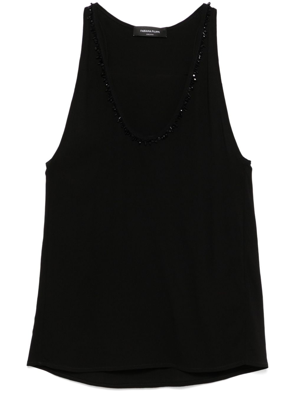 Fabiana Filippi Beaded Trim-detail Tank Top In Black