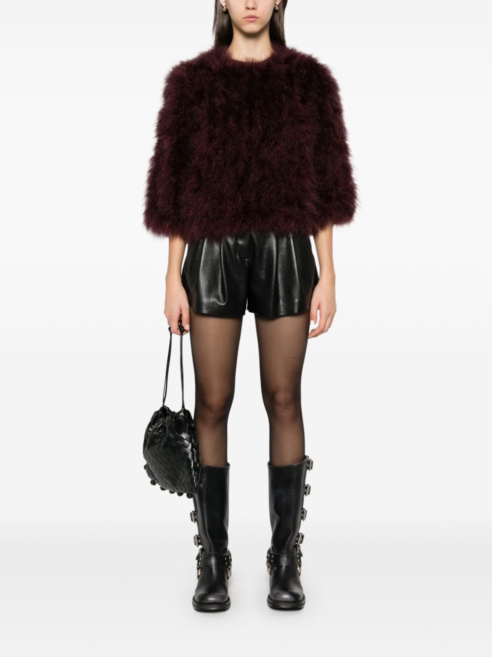 MSGM faux-leather shorts - Zwart