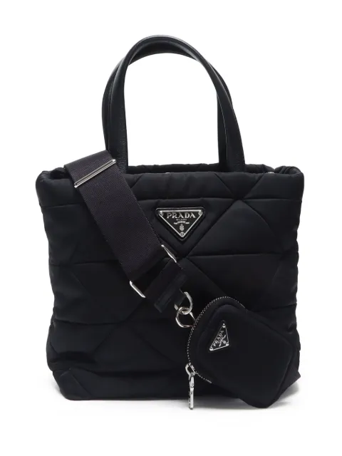 Prada Pre-Owned 2024 small quilted Re-Nylon two-way handbag