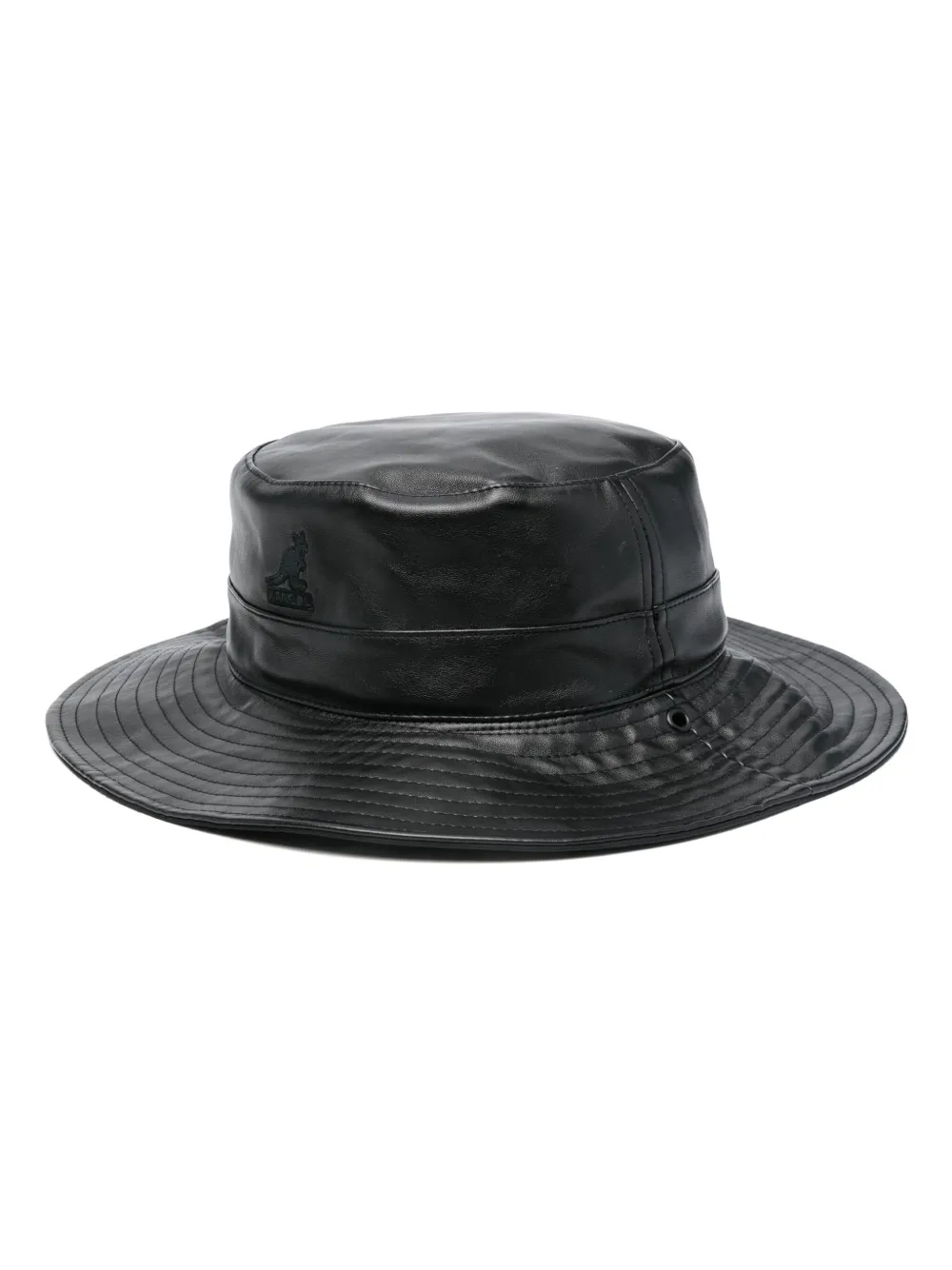 Kangol Faux-leather Hat In Black