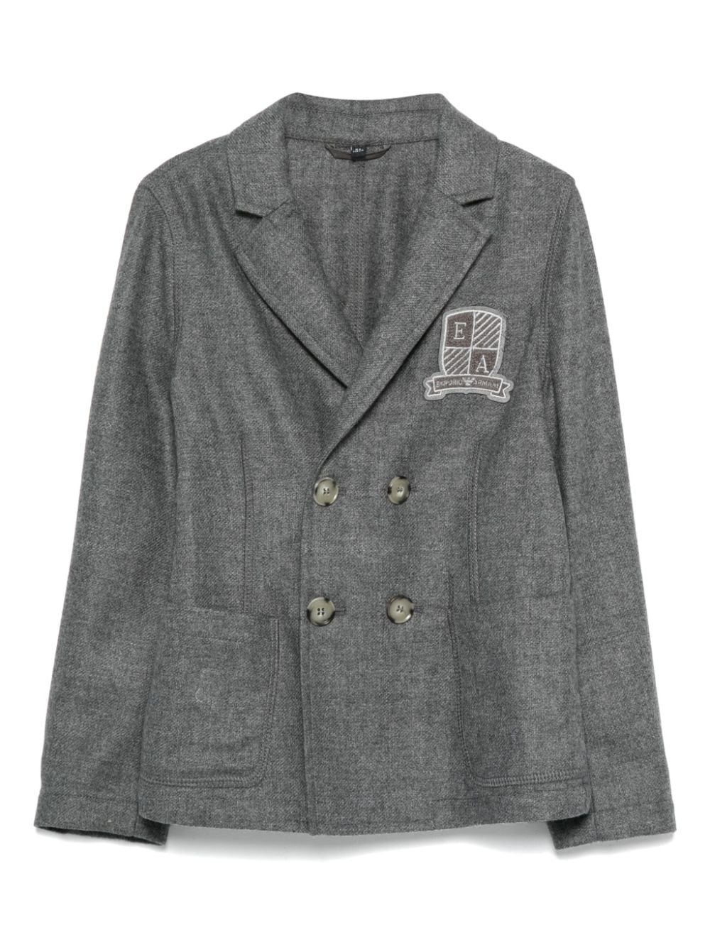 Emporio Ar i Kids Blazer met logopatch Grijs