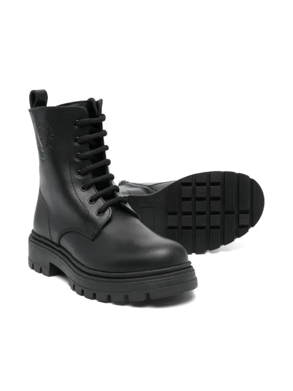 靴 90s archive emporio armani sidegore boot Emporio Armani Kids Leather Ankle Boots | Black | FARFETCH