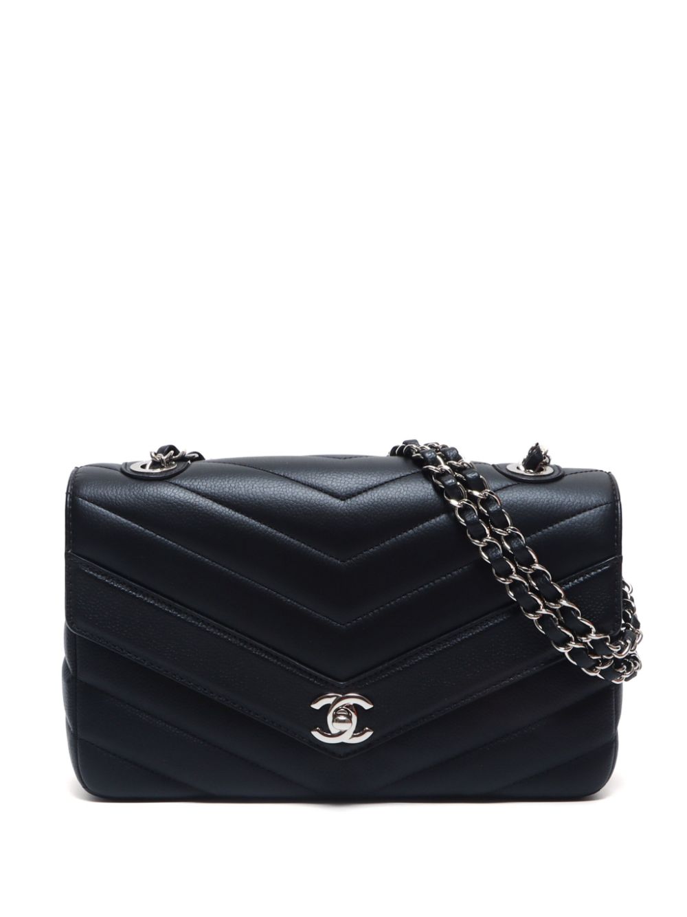 Chanel chevron all black sale