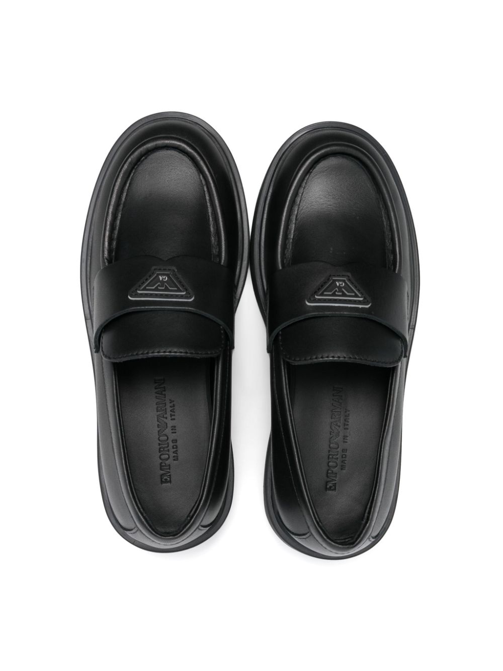 Emporio Armani Kids Loafers met logo-applicatie Zwart