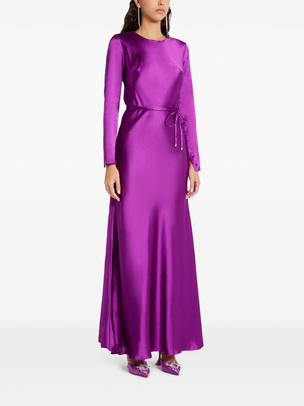 Monique Lhuillier tied-waist maxi dress - Paars