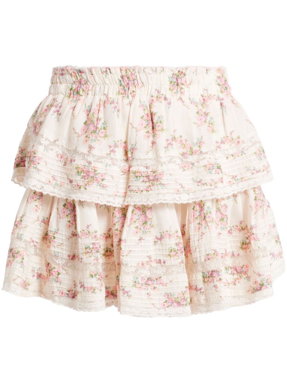 floral-print mini skirt