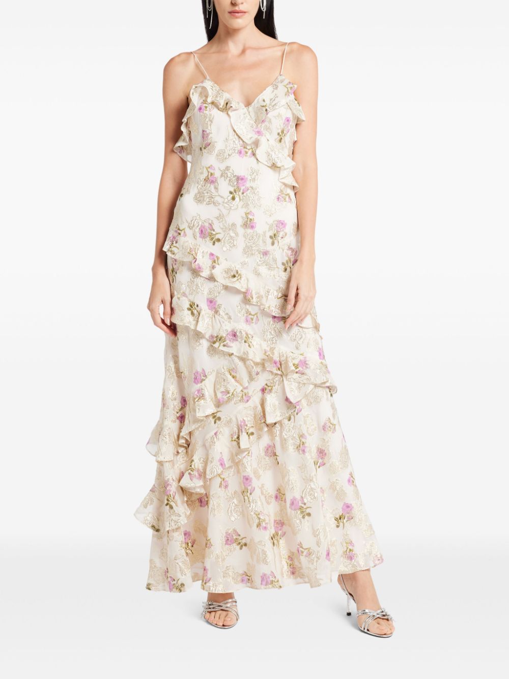 LoveShackFancy Maxi-jurk met bloemenprint - Beige