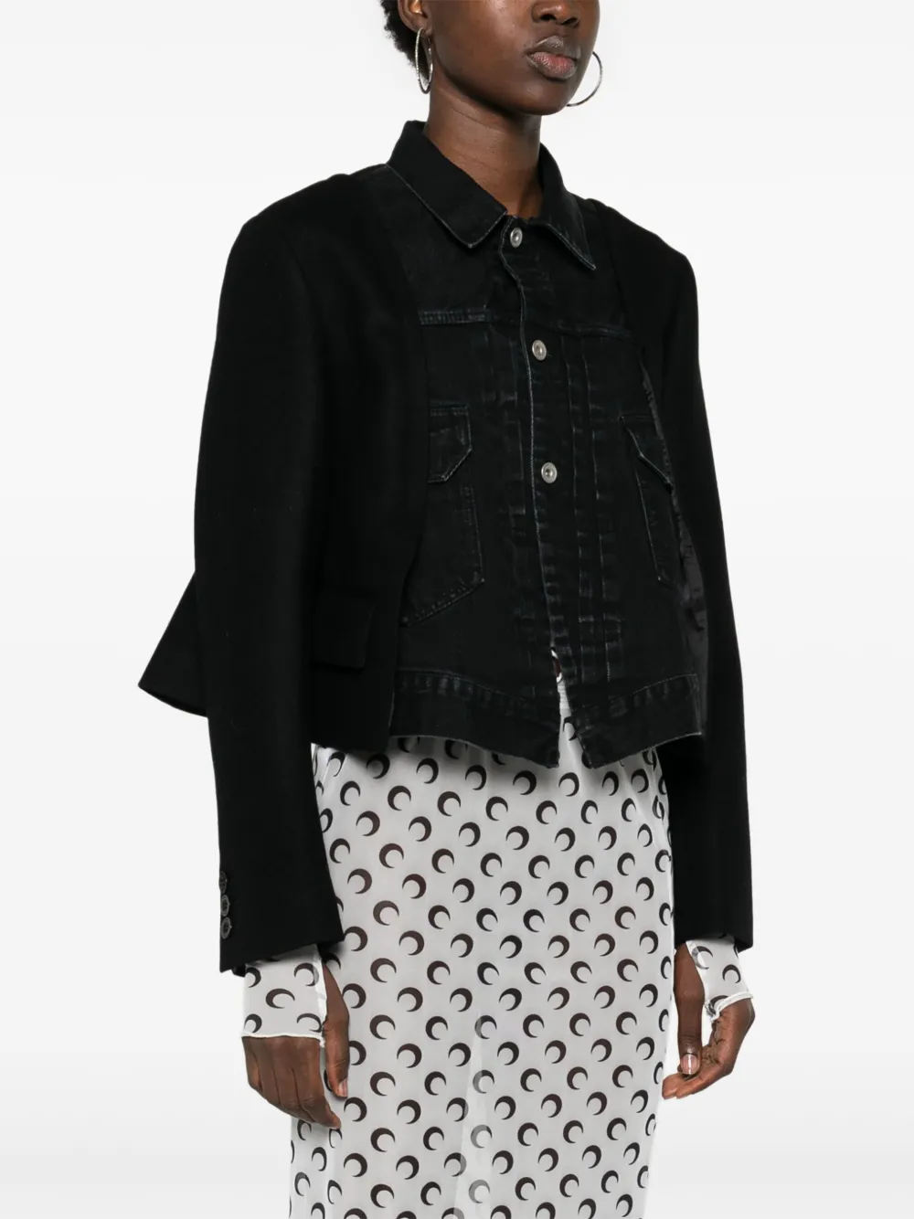 sacai Jack met vlakken Zwart