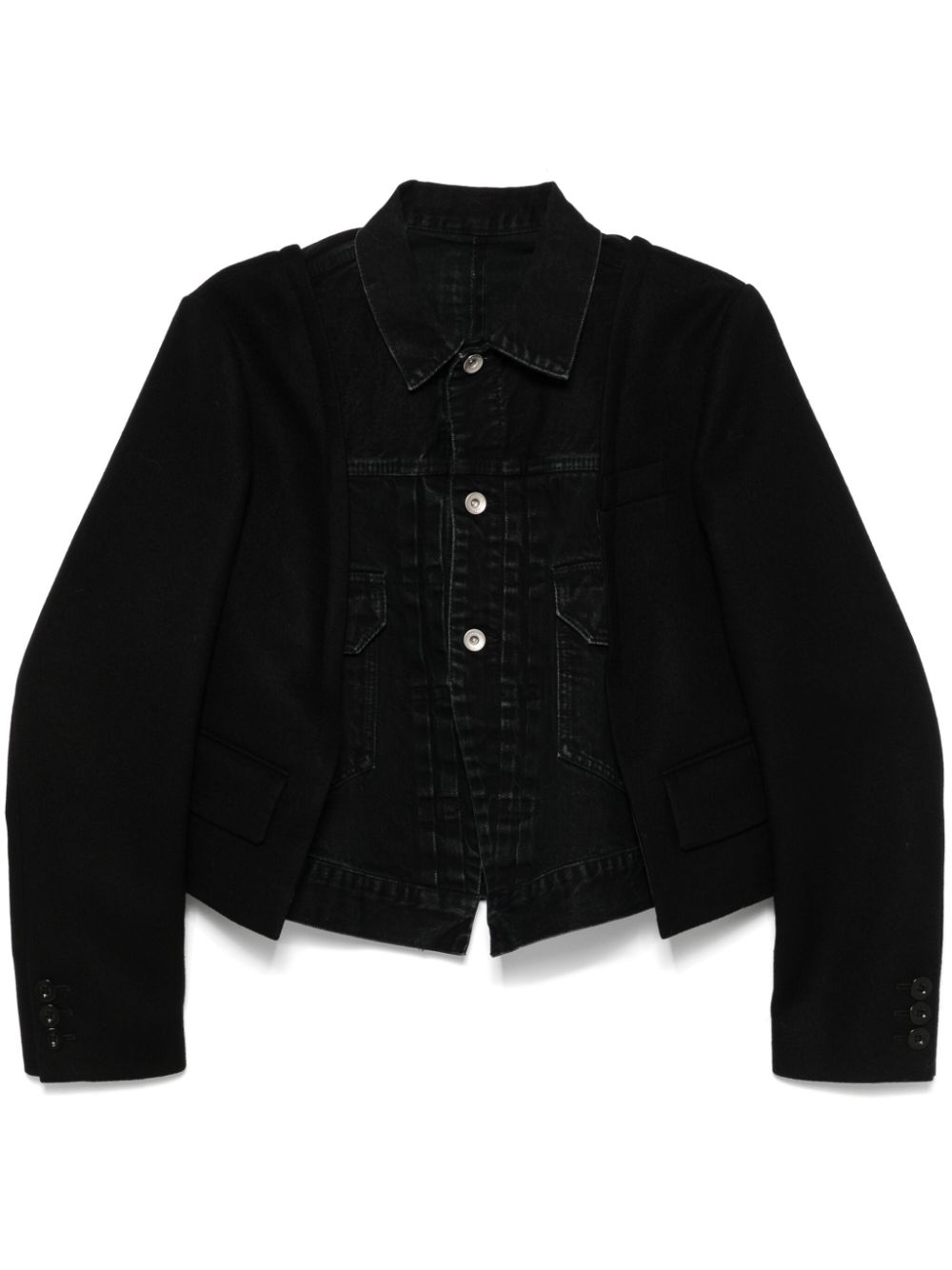 sacai panelled jacket - Black