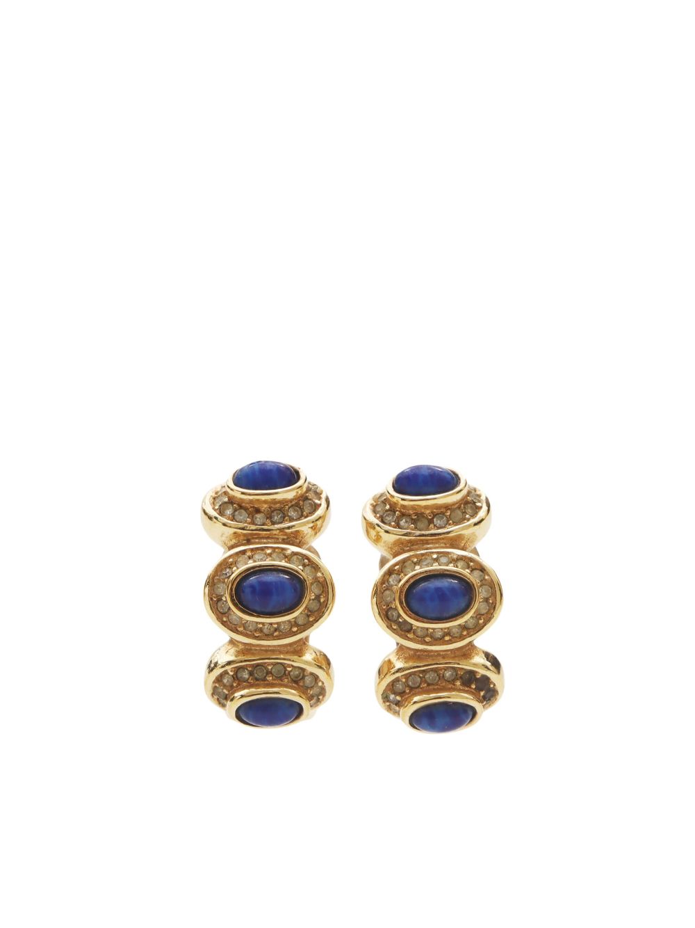 Christian Dior Pre-Owned 1990s cabochon clip-on earrings - Gold