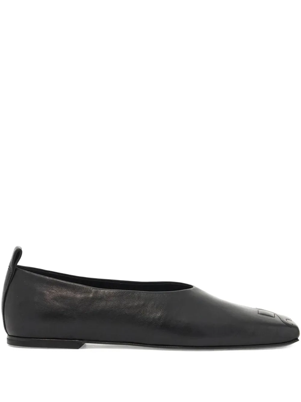 Courrèges logo-detail ballet flats | Black | Image 1