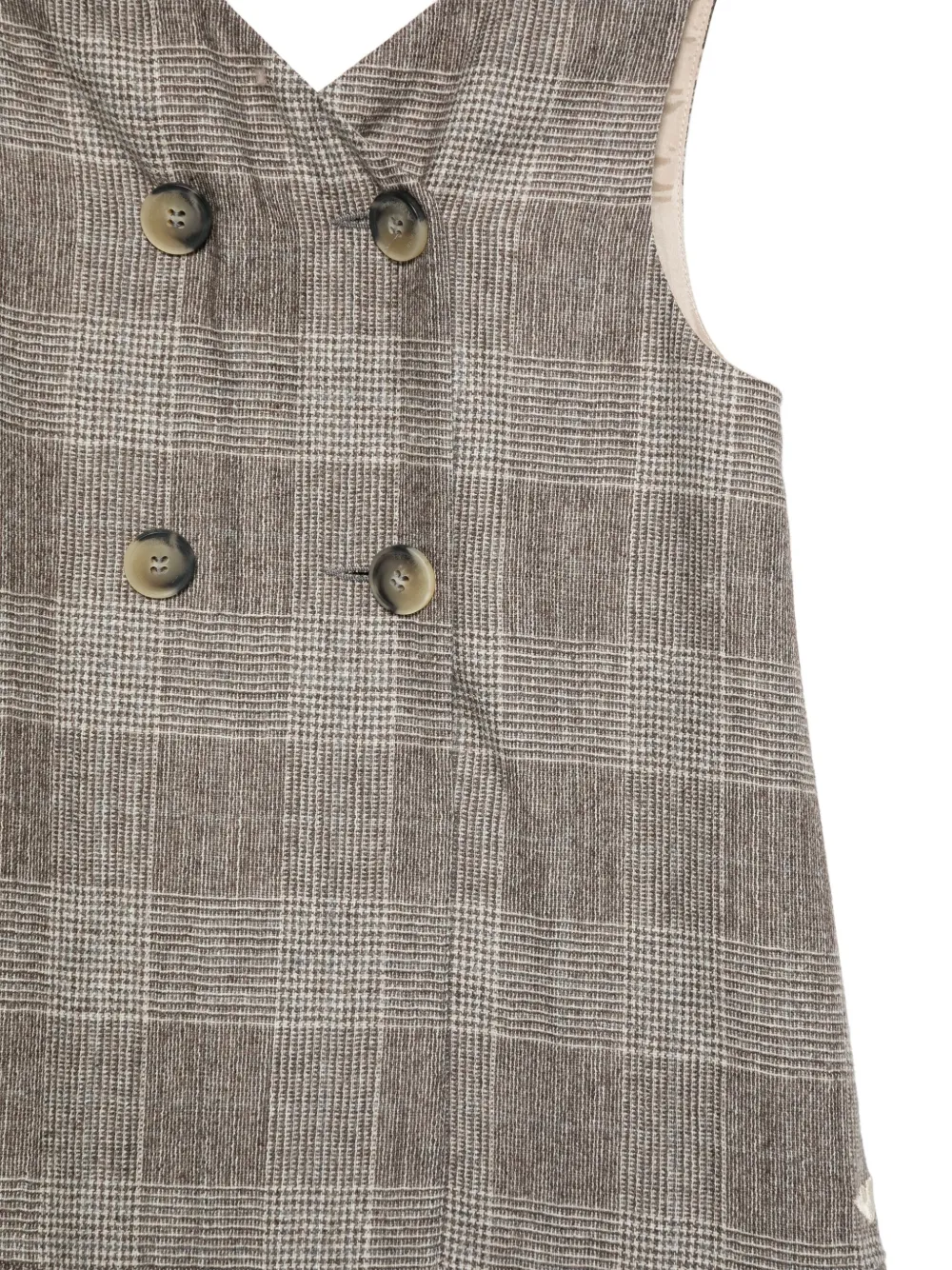 Shop Emporio Armani Checked Dress In Neutrals