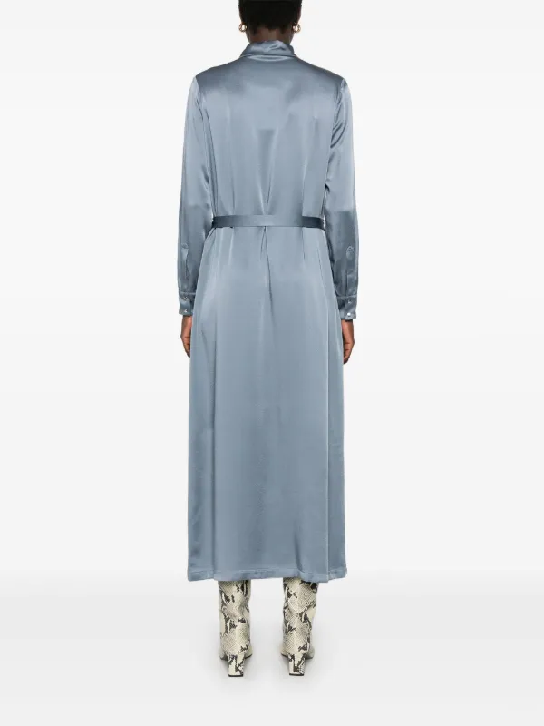 【送料&関税込】Herno Satin Long Dress Herno Satin Maxi Dress | Blue | FARFETCH
