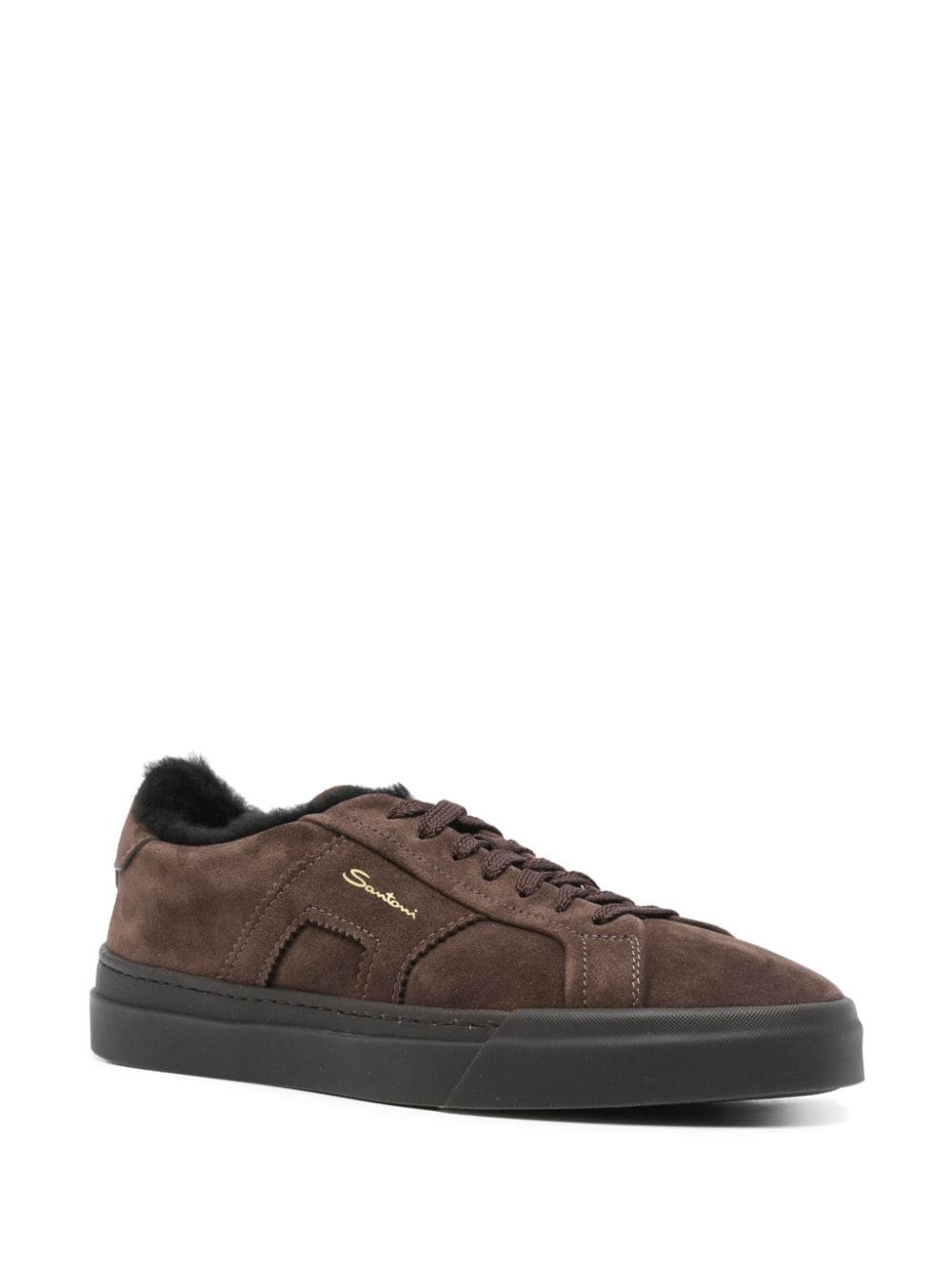 Santoni suede sneakers - Bruin