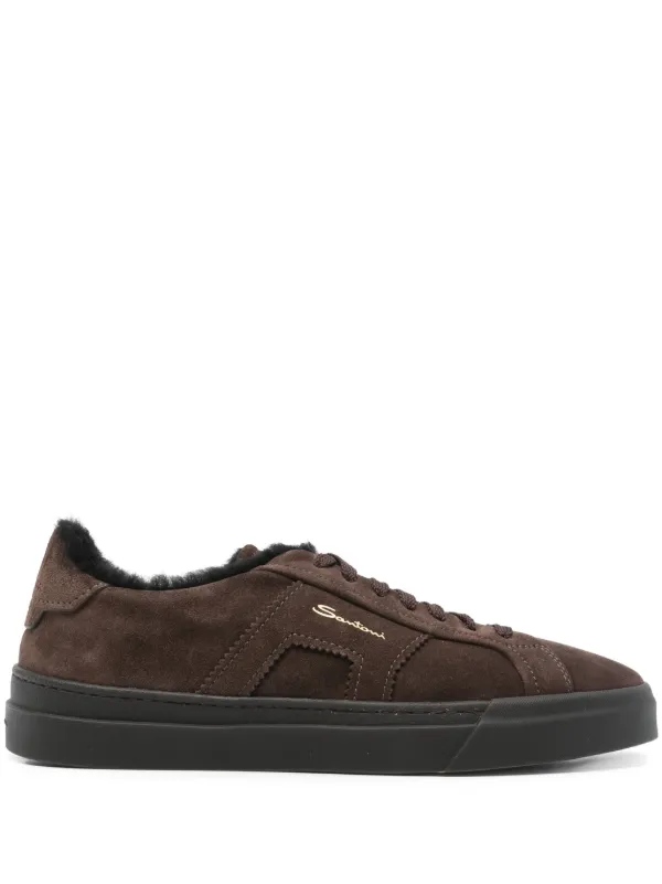 Santoni Baskets En Daim Marron FARFETCH DZ