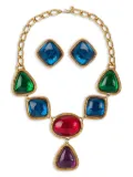 Susan Caplan Vintage 1980 Kenneth Jay Lane necklace & earring set - Gold