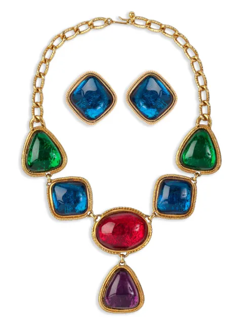 Susan Caplan Vintage 1980 Kenneth Jay Lane necklace & earring set