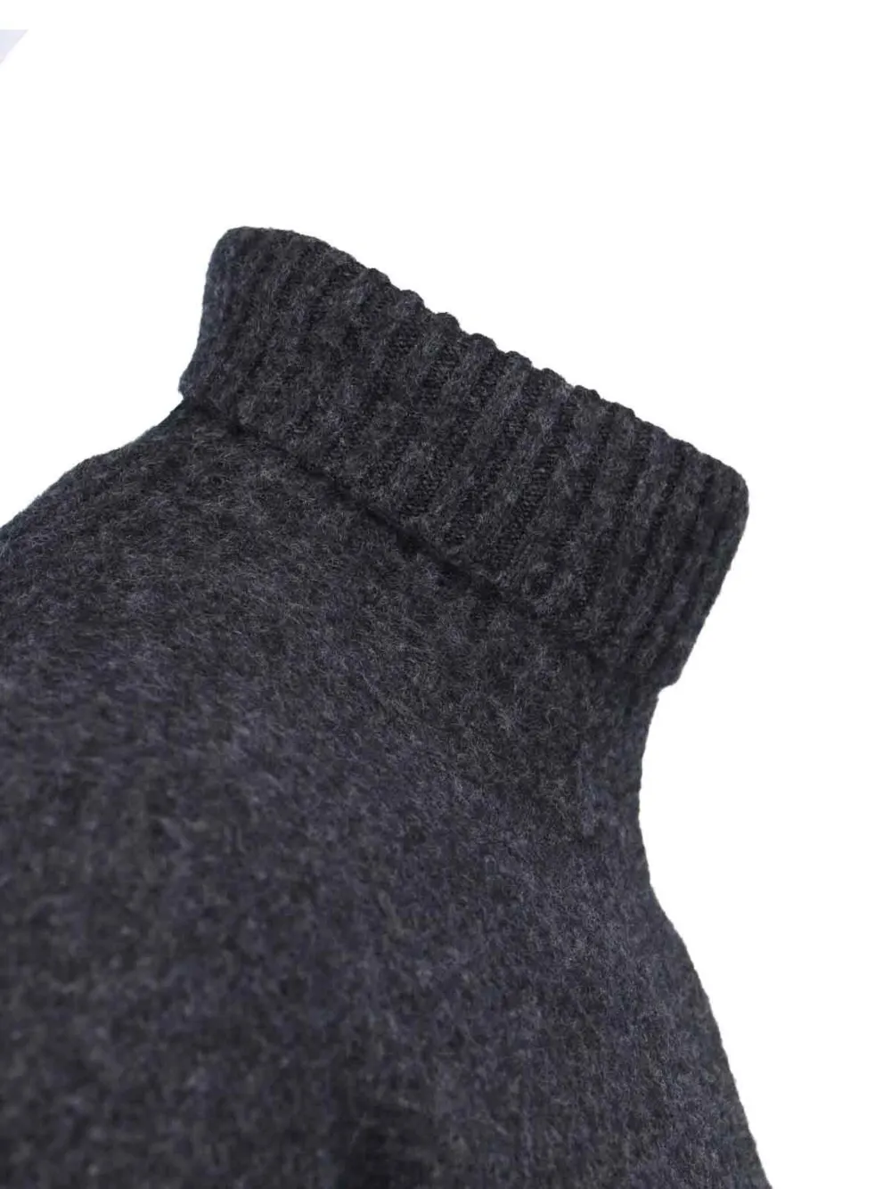 Drumohr Ribbed Turtleneck Sweater With Long Sleeves In Grey