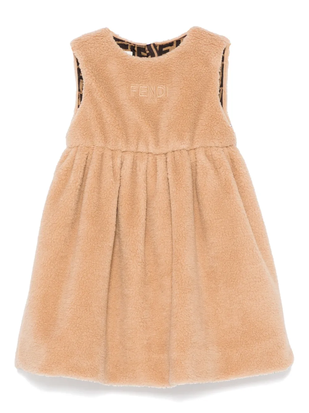 Fendi Kids Fleece jurk Bruin