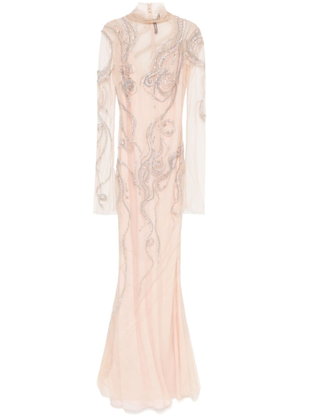 Amen Crystal-embellished Maxi Dress In Pink