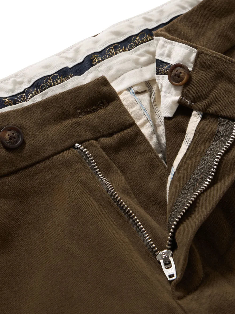 Brooks Brothers Plooibroek met toelopende pijpen Groen