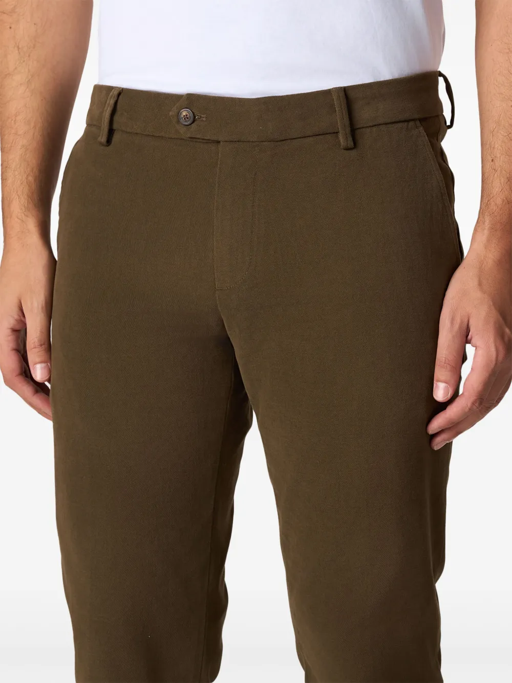Brooks Brothers Plooibroek met toelopende pijpen Groen
