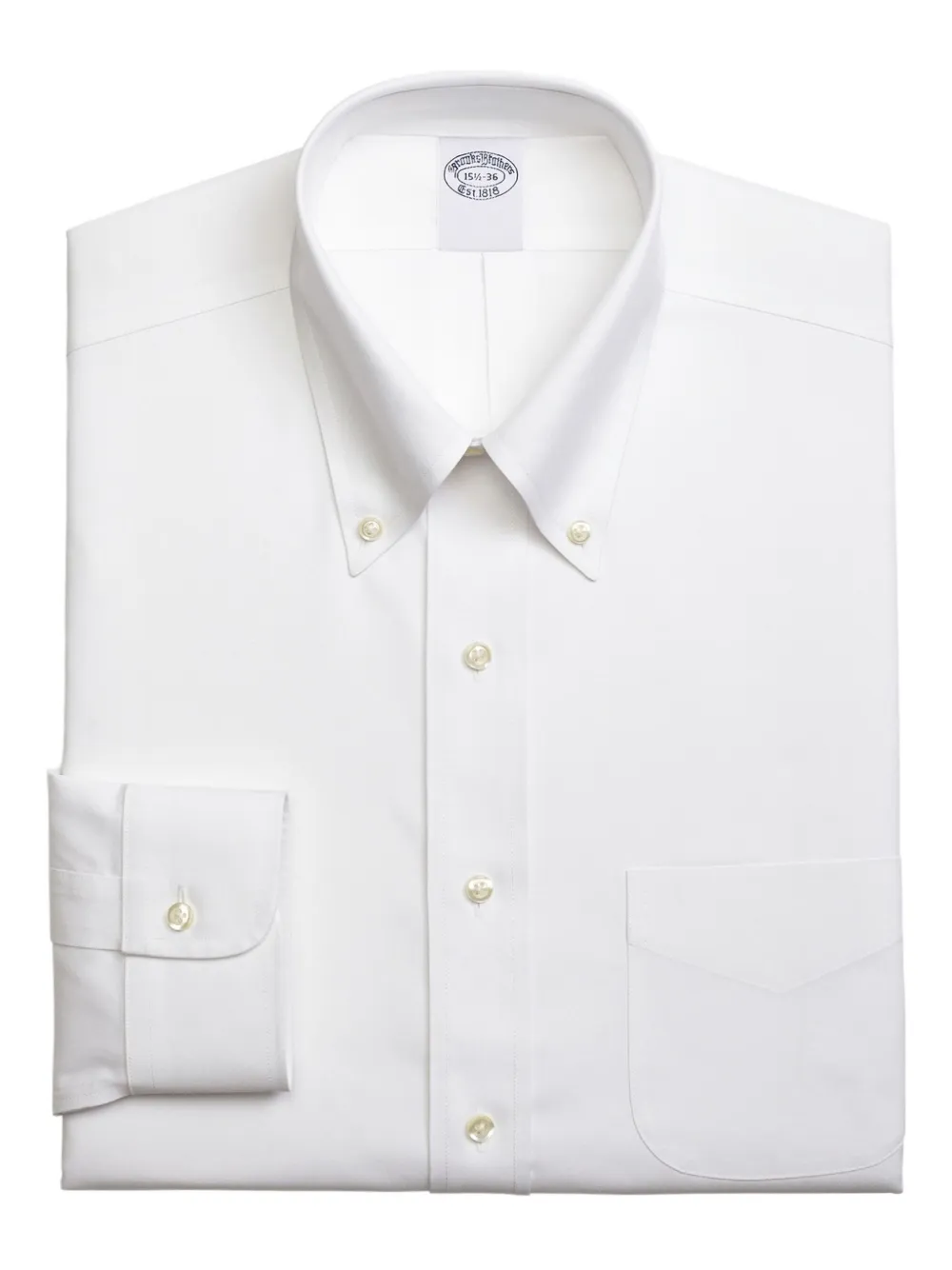 Brooks Brothers Button-down overhemd met zak Wit