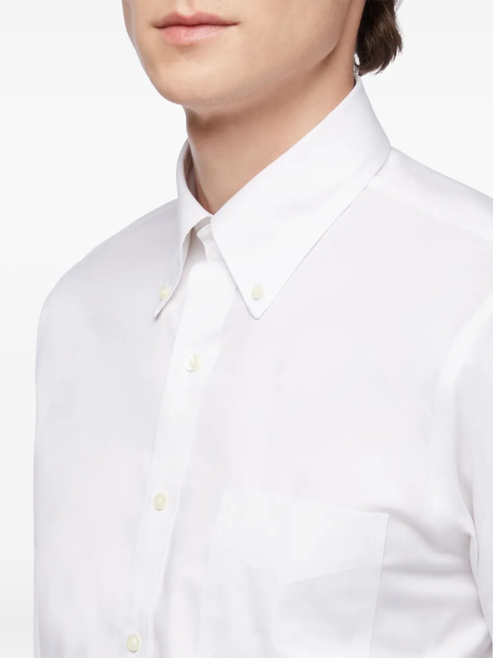 Brooks Brothers Button-down overhemd met zak Wit
