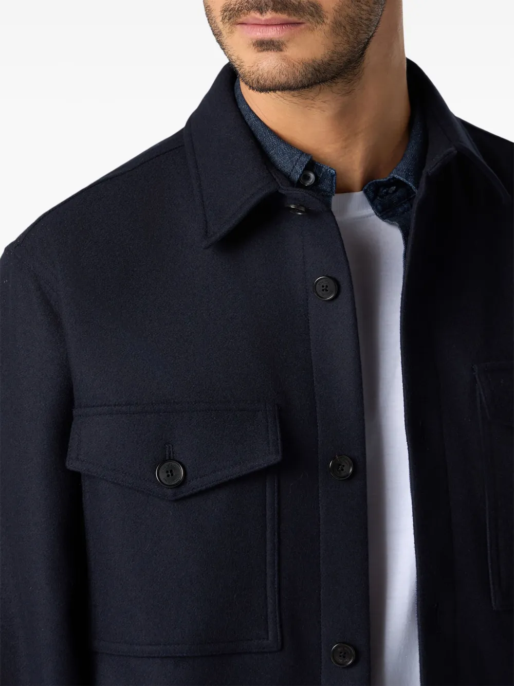 Brooks Brothers Shirtjack met platte zak Blauw