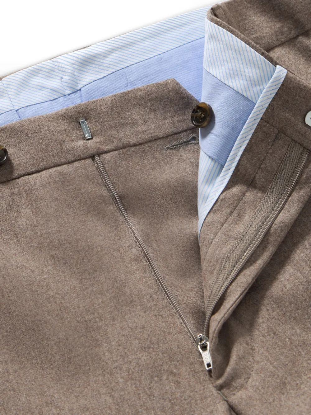 Brooks Brothers Plooibroek met toelopende pijpen Beige